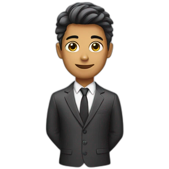 An adolescent in suit emoji