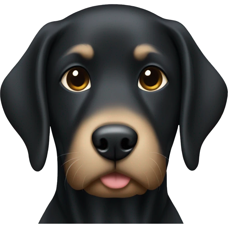 Black lab with brownish blondish blue eyed girl emoji