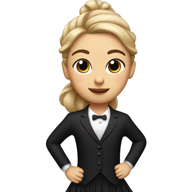a ballerina in a black suit emoji