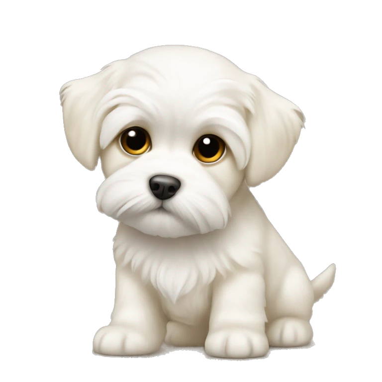 White and cream Maltese puppy emoji