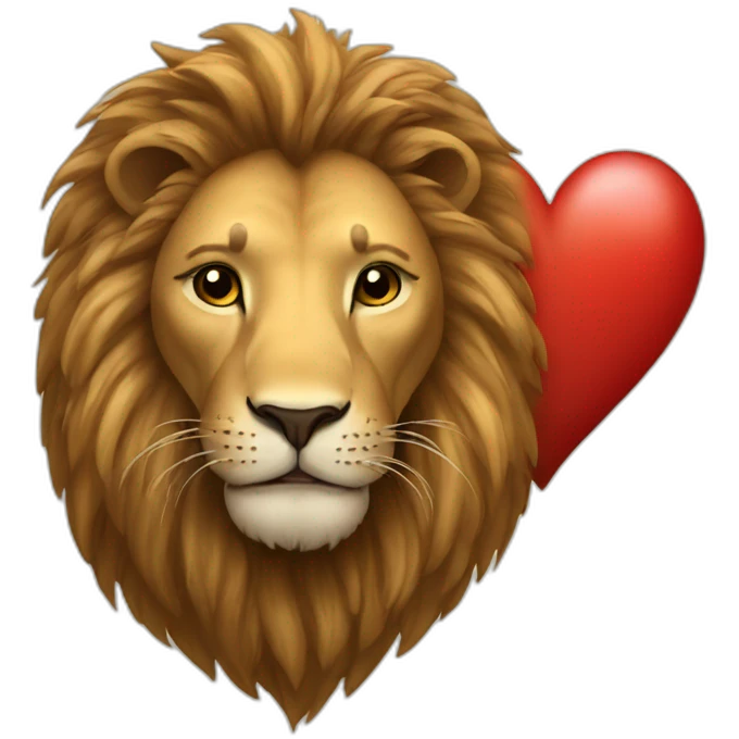 Lion and heart emoji