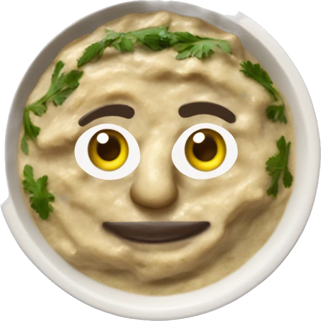 Baba Ghanoush eggplant dip in a circular dish emoji