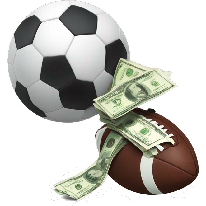 football with the money sign on it emoji