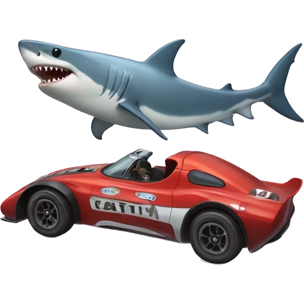 shark with race car emoji