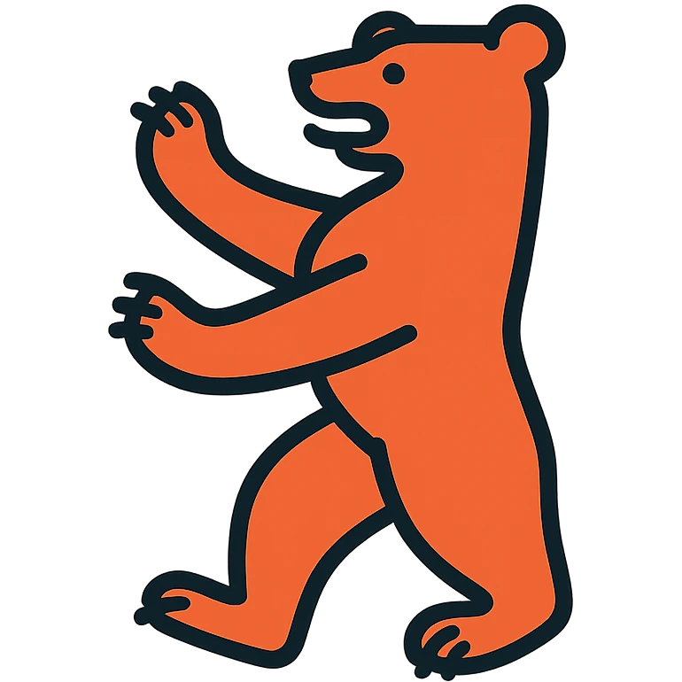 large stylized Berlin Bear in playful pose, flat colors, no text, icon style emoji