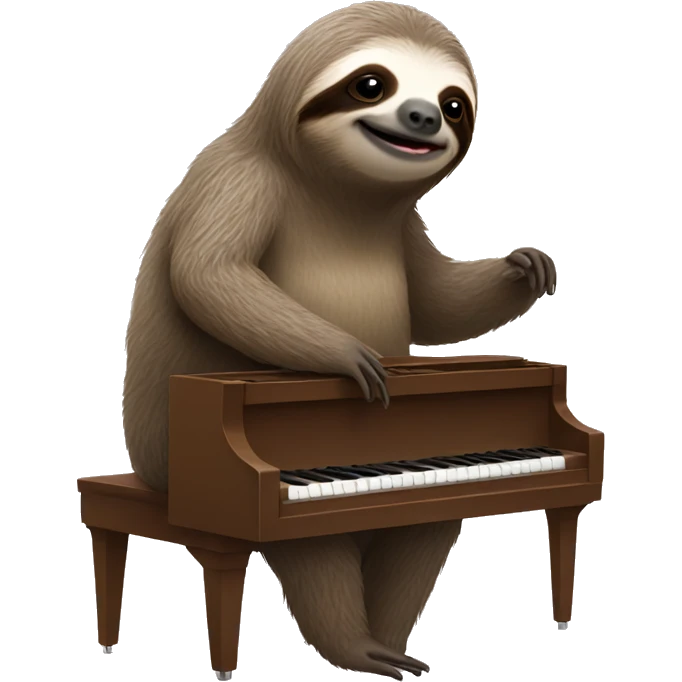 Sloth playing piano emoji