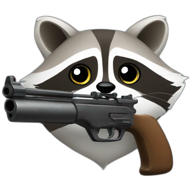 Raccoon gun emoji