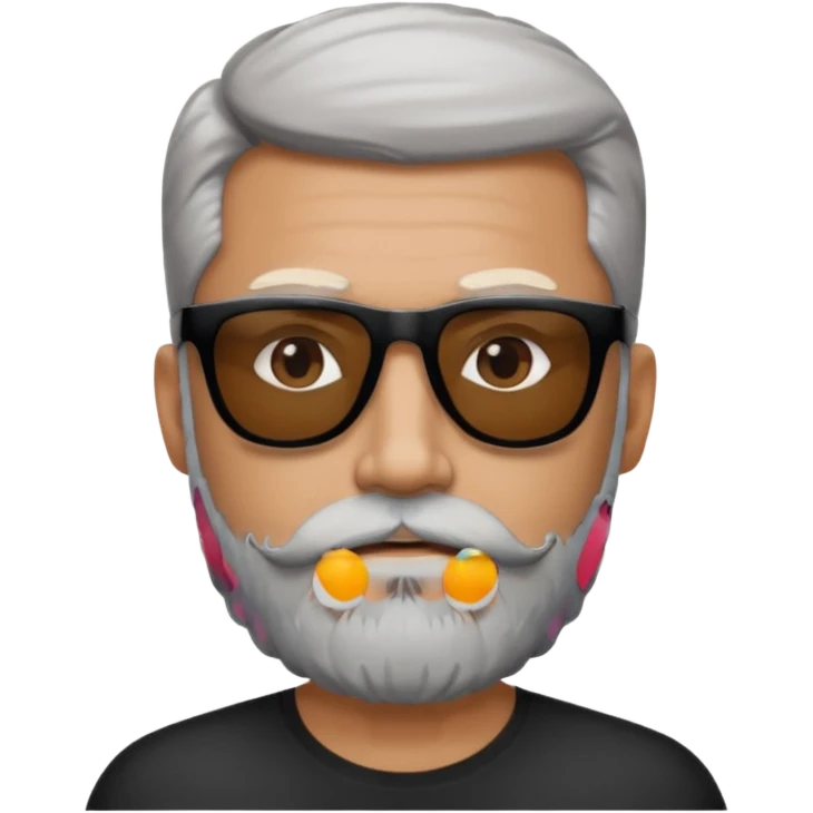 man, wearing black sunglasses, gray goatee beard emoji