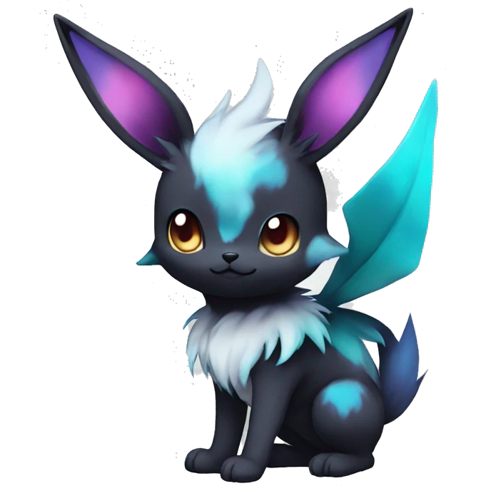 Colorful Dark Edgy Kawaii Eeveelution-Cute-Pokémon-fusion full body emoji