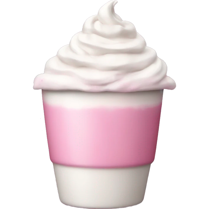 Pink coffee with whipped cream and sprinkle  emoji