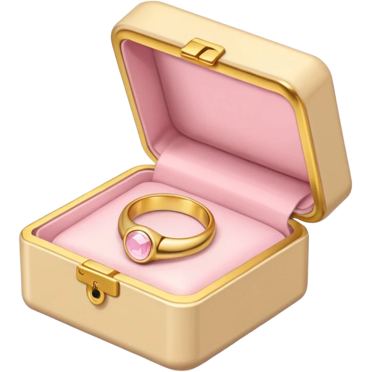 The ring in the box in soft pink, beige and yellow pastel colors emoji