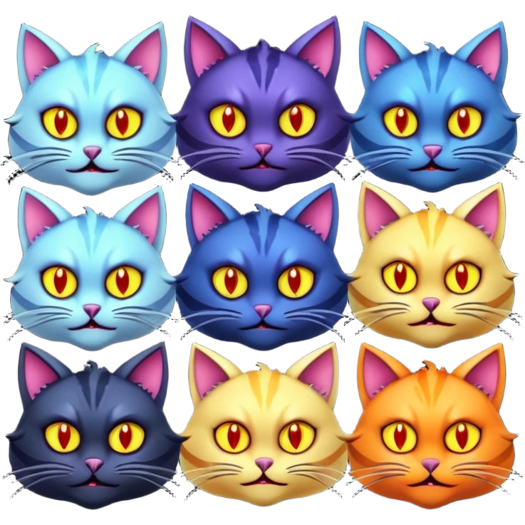 Super scary Monster cats emoji