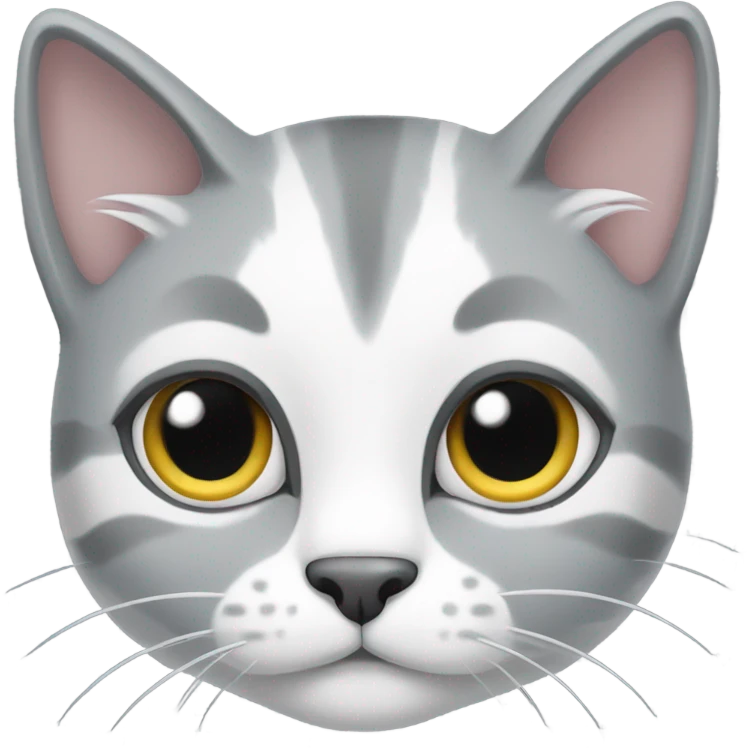 Grey and white cat emoji