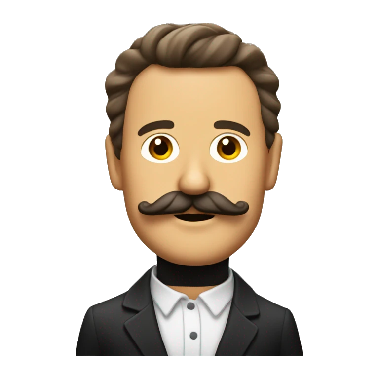señor con bigote pelo rizado cafe emoji