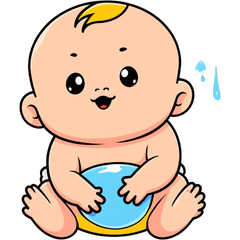 colorful crying baby emoji