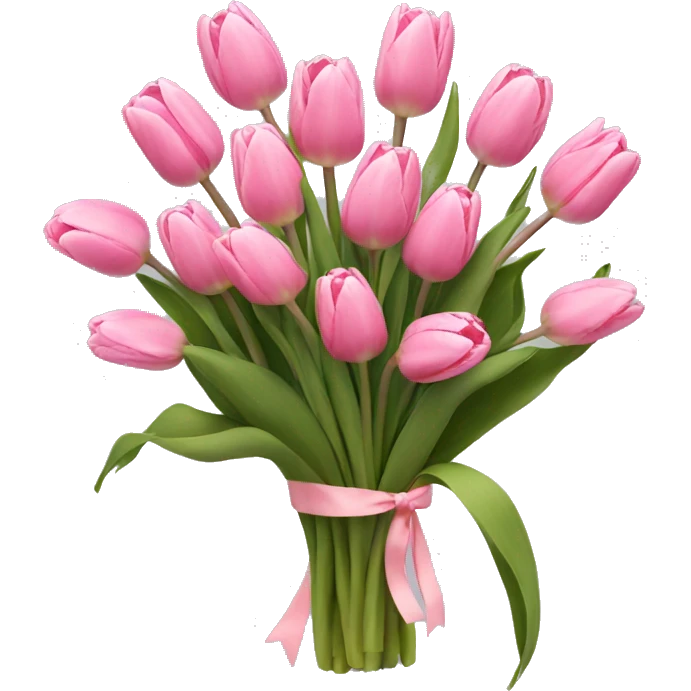 Pink tulips in Bouquet emoji
