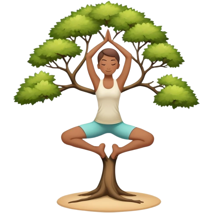 person in tree pose yoga balance emoji