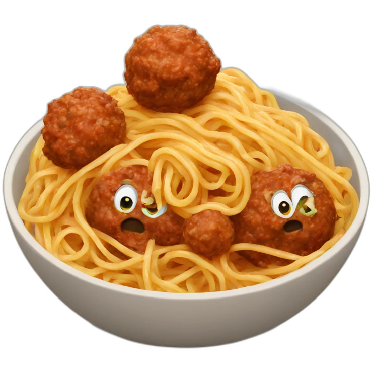 Spaghetti with meatballs emoji