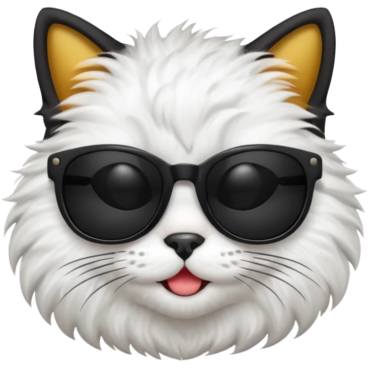 iOS-style emoji. Cat head, smug smile, black sunglasses emoji