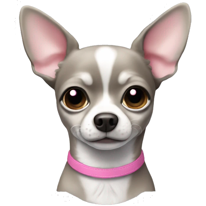 Chihuahua grey with pink nose and white paws emoji
