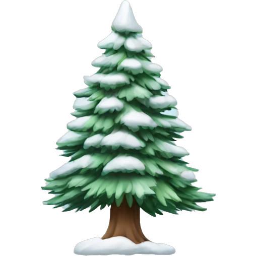 Pine tree with snow emoji