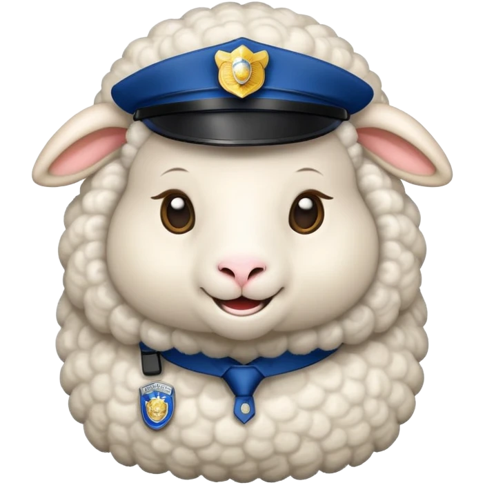 A sheep in a police uniform emoji