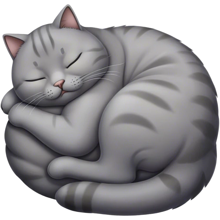 big fat gray cat sleeping emoji