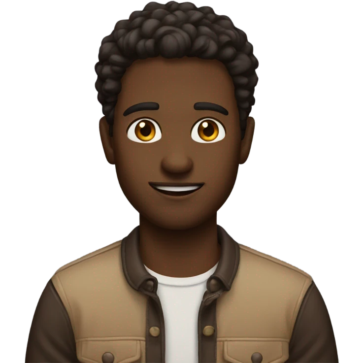 Guy with brown and brown eyes emoji