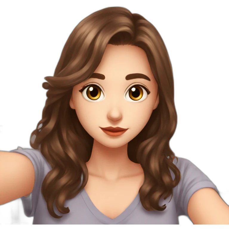 a woman taking a selfie in front of a mirror, a picture, tachisme, she is about 1 6 years old, brown hair and large eyes, discord profile picture, ekaterina emoji