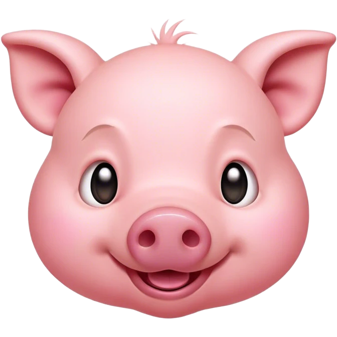 Cinematic Comical Piglet Portrait Emoji, Head tilted dramatically with an exaggeratedly amused expression, featuring a strikingly soft rosy-pink hide with a tiny, playful snout, wide, expressive beady eyes filled with playful disbelief, Simplified yet hilariously expressive features, highly detailed, glowing with a slightly sassy glow, high shine, dramatic yet playful, stylized with an air of cheeky mischief, bright and endearing, soft glowing outline, capturing the essence of a spirited and over-the-top piglet, so meme-worthy it feels like it could squeal its way into internet fame instantly! emoji