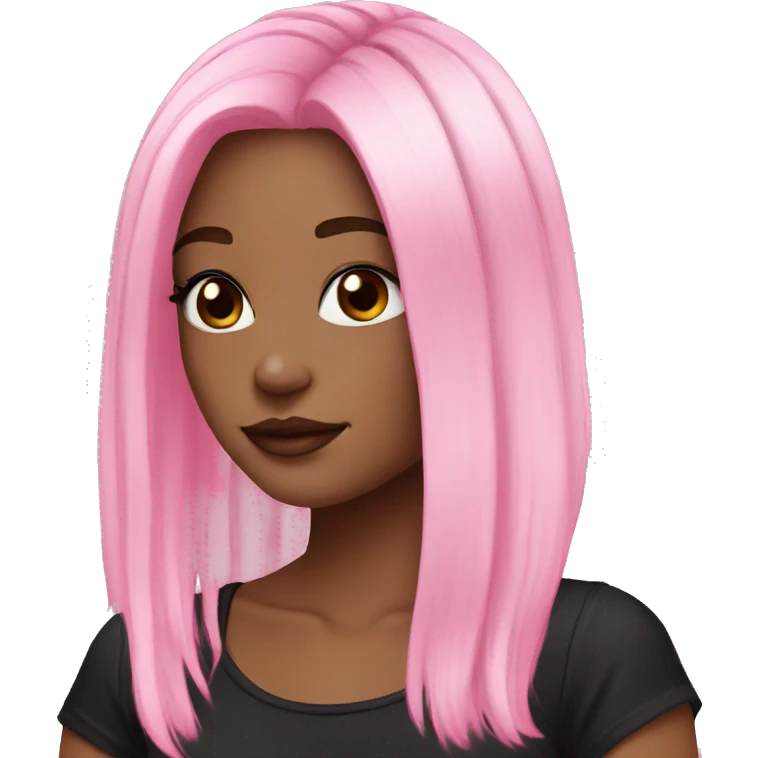 pink and black hair SCENE girl emoji