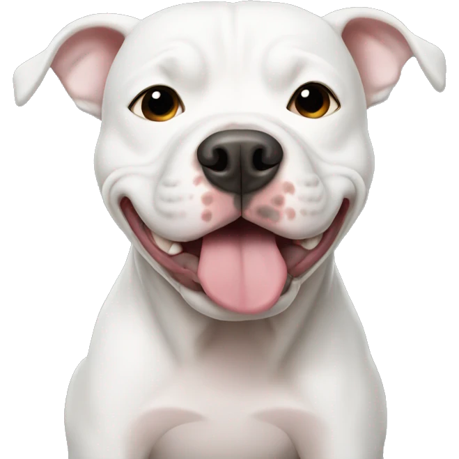 White pitbull pooping emoji