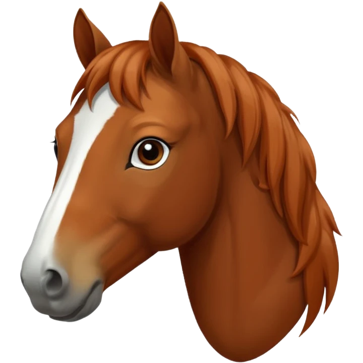 Chestnut horse with white stripe on nose and chestnut mane emoji
