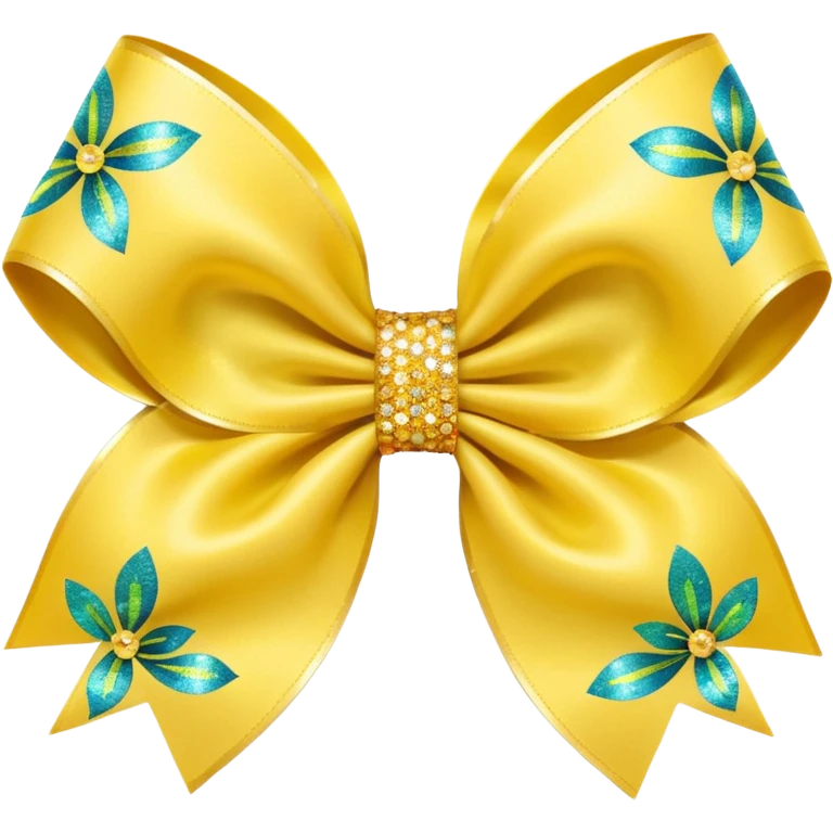 yellow flower bow with glitter emoji