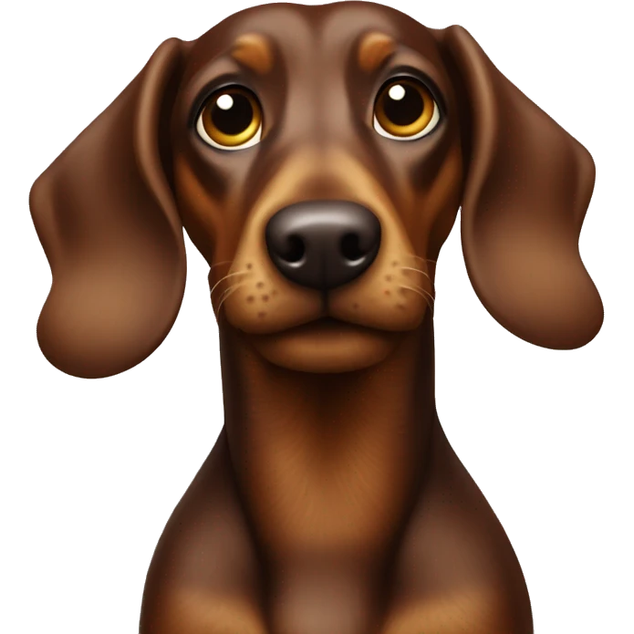 Brown Dackel extra long stabding emoji