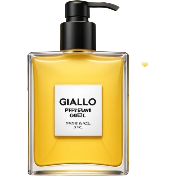 Set giallo contente un profumo una crema corpo e un bagno doggia  emoji