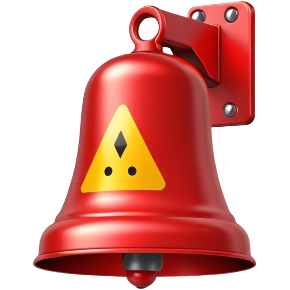 warning bell with exclamation mark emoji