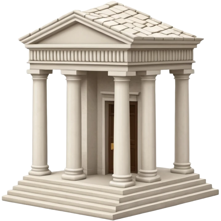 haz un emoji de un edificio griego en 3D, caricatura emoji