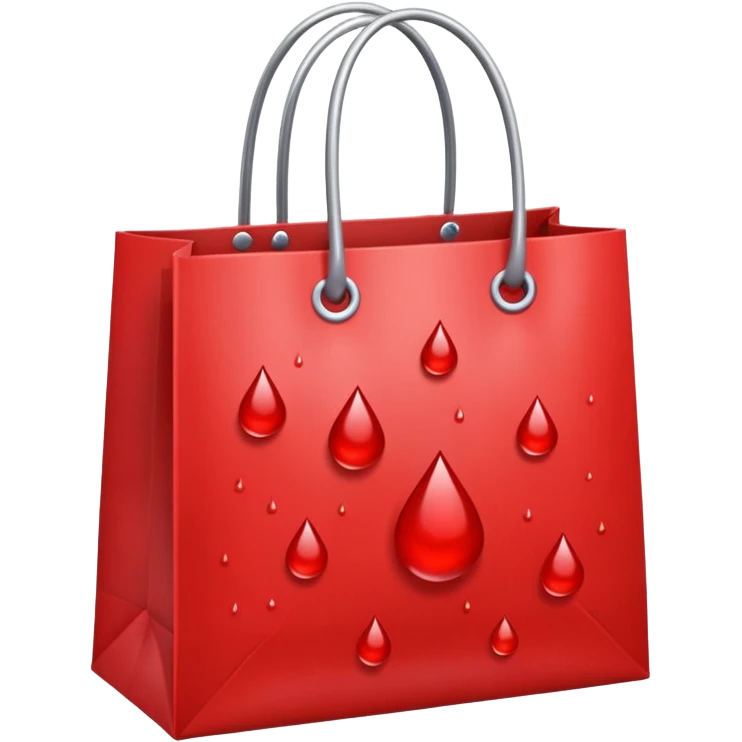 shopping bag with blood drops emoji