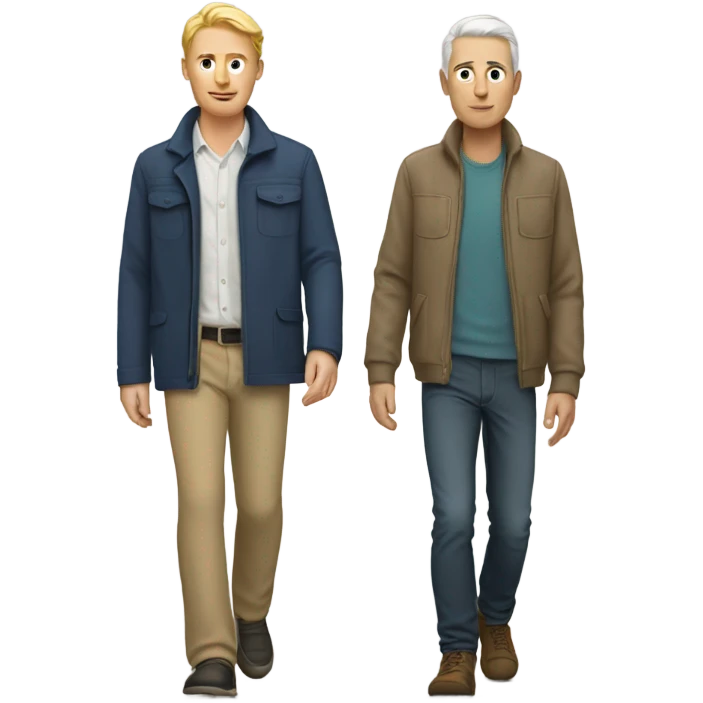 white skin man walking with his friend  emoji