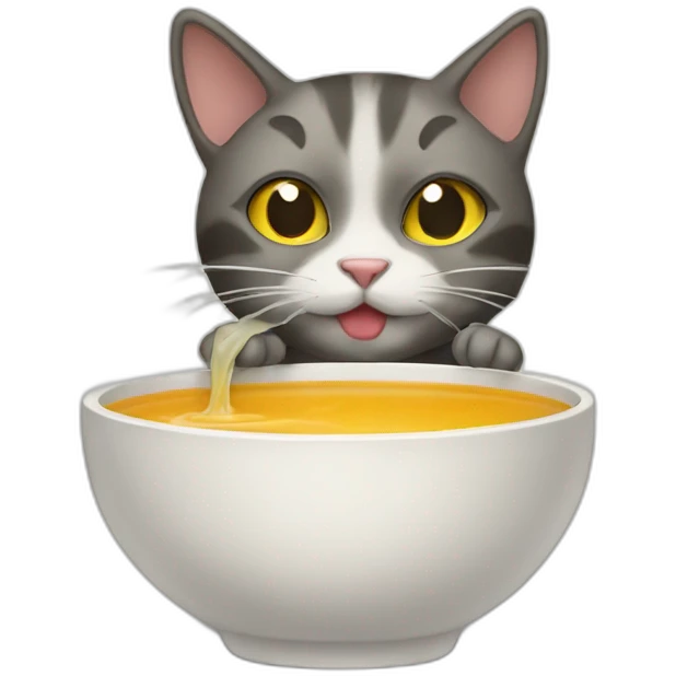 cat drinking soup emoji