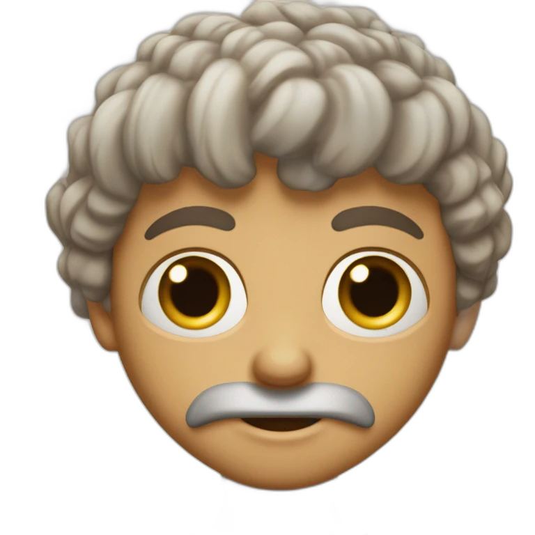 Créame un emoji de un personaje con cara larga con lente ojos pequeños con poco pelo emoji