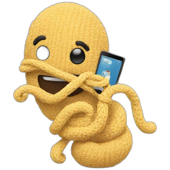 Knite with a phone emoji