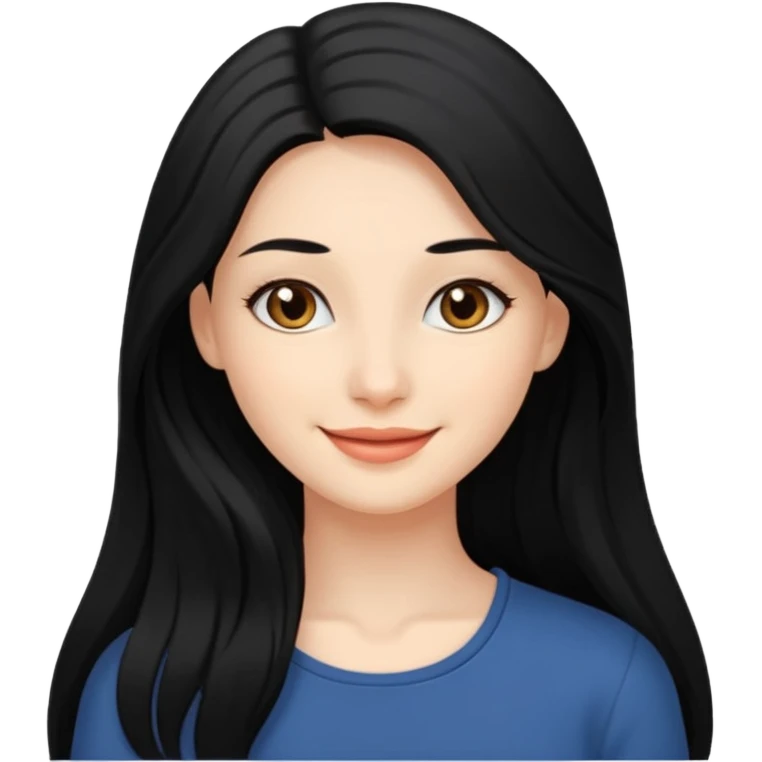 Beautiful woman with black long hair emoji