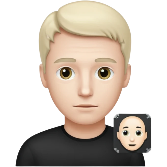 a man with a small AI chip next to him emoji