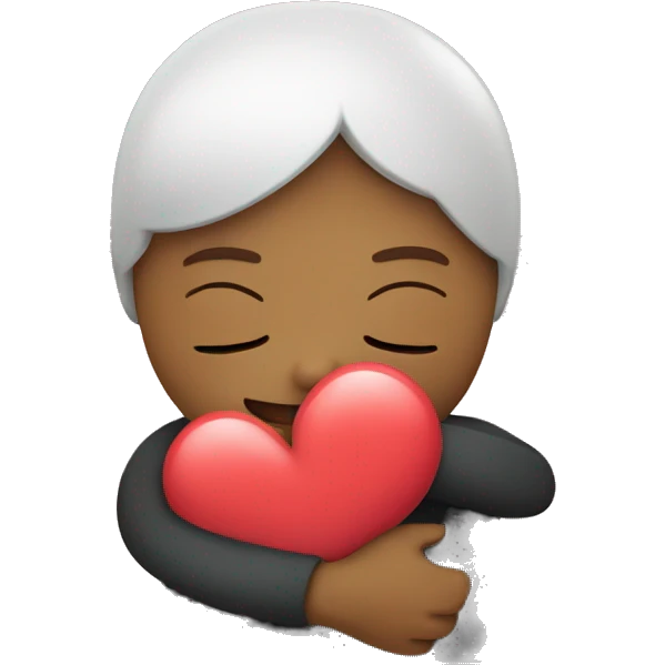 Hug with heart emoji
