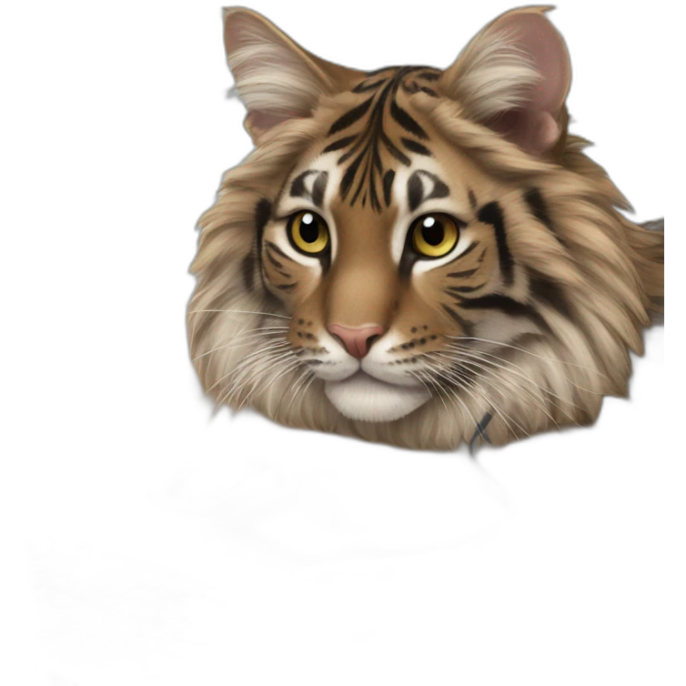 tigers maincoon cat playing with a computer mouse emoji