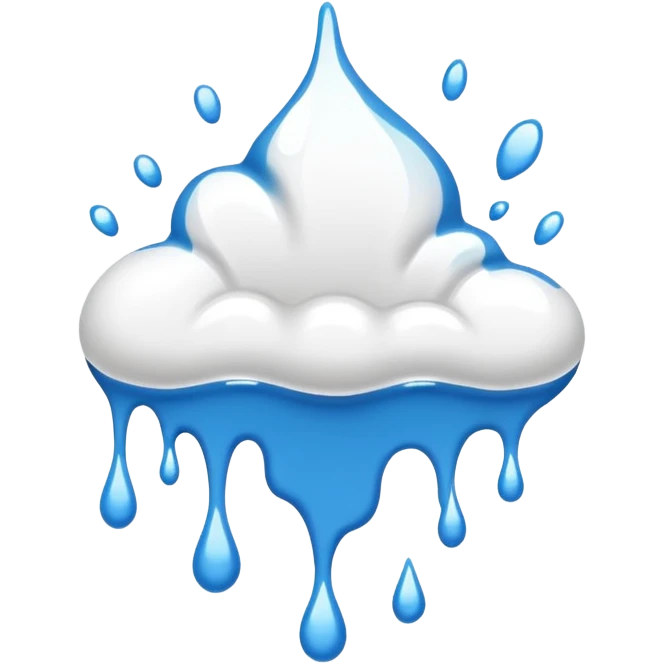 A glossy white paint splash emoji