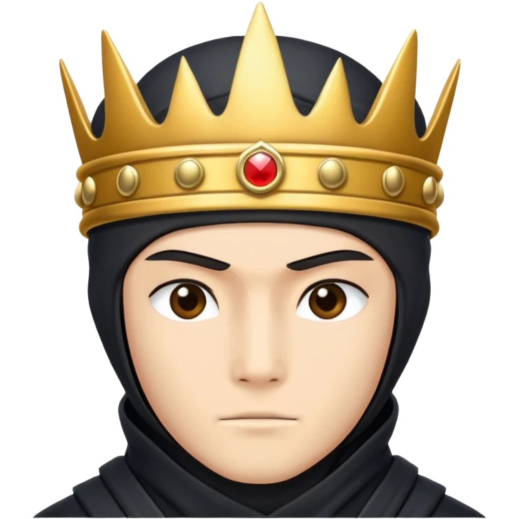 Ninja con una corona  emoji
