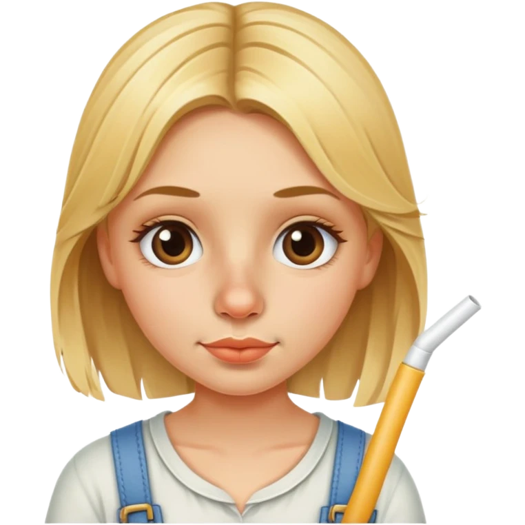 blonde girl straw in nose emoji